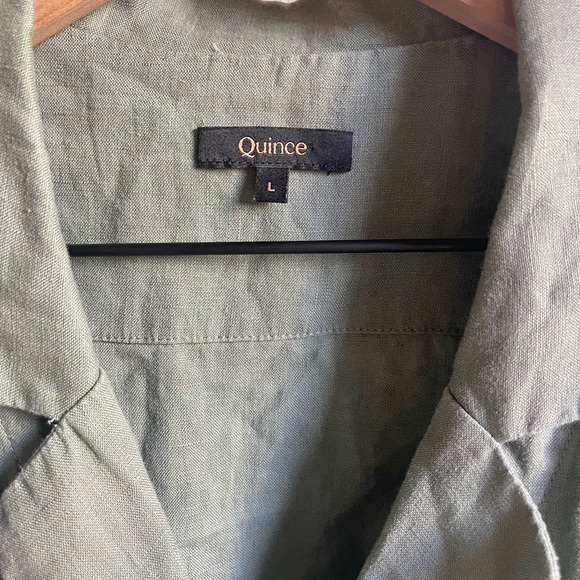 Quince Sage Green Linen Button-Up Shirt - Picture 2 of 2